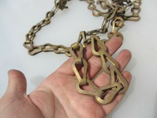 Vintage Brass Lighting Chain Hanger Loop Chandelier Light Antique Old 63 "