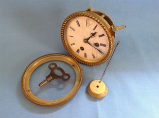 Very Fine Antique 19th Century French Paris De Labroue Clock Movement & Pendulum