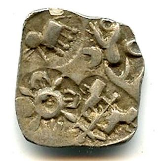 Rrrr Punchmarked Ar 1/4 Vishmatika,  Andhra Janapada,  500 - 350 Bc,  Ancient India
