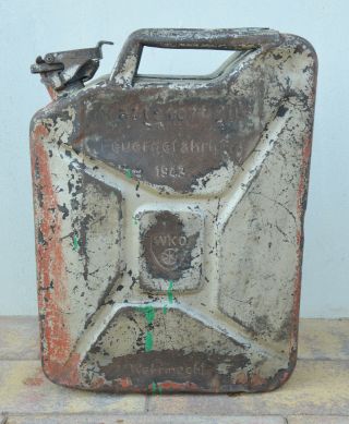 German Wwii Wehrmacht Jerry Can / Gas Can 1943 War Relic Kraftstoff