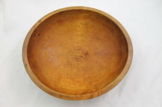 Large Signed Munising Wooden Dough Bowl Bread Bowl Out Of Round Oval 11 " X 10 "