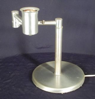 Mid Century Modern Walter Von Nessen Brushed Steel Swing Arm Lamp