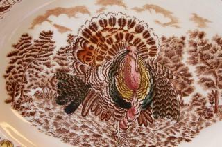 Vintage Antique Large Big Turkey Platter Transferware 18 