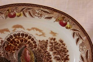 Vintage Antique Large Big Turkey Platter Transferware 18 