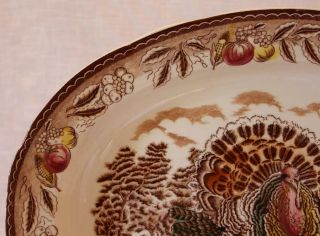 Vintage Antique Large Big Turkey Platter Transferware 18 