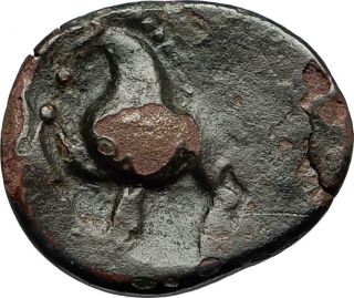 200 - 100bc Ancient Celtic Tribe Of Europe Style Like Greek Coin Zeus Horse I67776