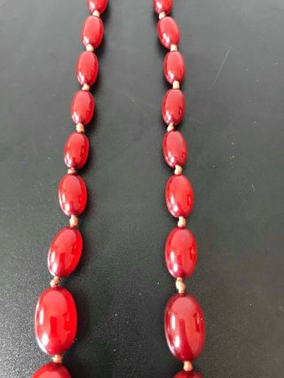 Vintage Amber and Cherry Amber graduated bead necklaces 2