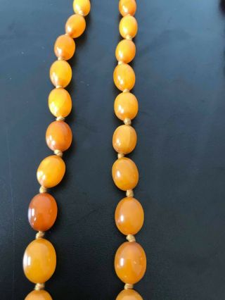 Vintage Amber and Cherry Amber graduated bead necklaces 3
