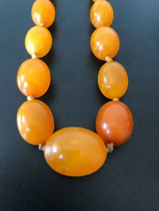 Vintage Amber and Cherry Amber graduated bead necklaces 7
