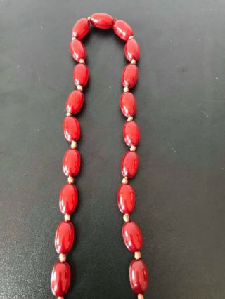 Vintage Amber and Cherry Amber graduated bead necklaces 8