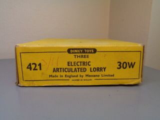 Dinky Toys Vintage Trade Box For Electric Articulated Lorry 30w / 421 Very Rare