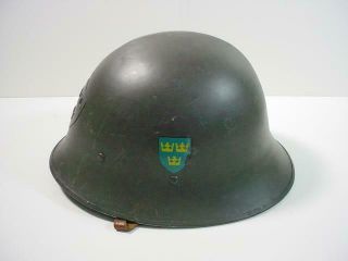 NobleSpirit {3970}WWII Era Swedish M21 High Top Steel Helmet 3