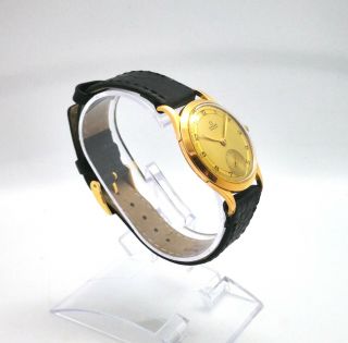 Vintage Omega 18kt solid gold Sector Rose Gold Calatrava - Style Wristwatch 6