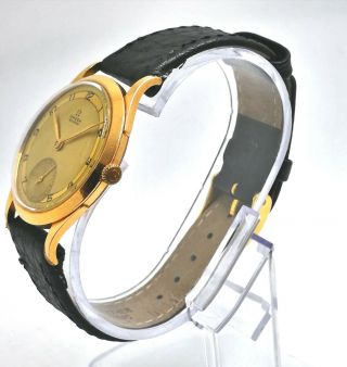 Vintage Omega 18kt solid gold Sector Rose Gold Calatrava - Style Wristwatch 7