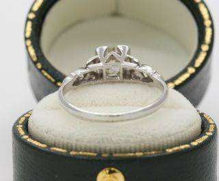 Art Deco Platinum and 0.  56 Carat Diamond Engagement Ring 4