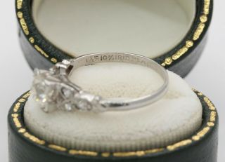Art Deco Platinum and 0.  56 Carat Diamond Engagement Ring 5