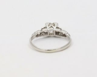 Art Deco Platinum and 0.  56 Carat Diamond Engagement Ring 6