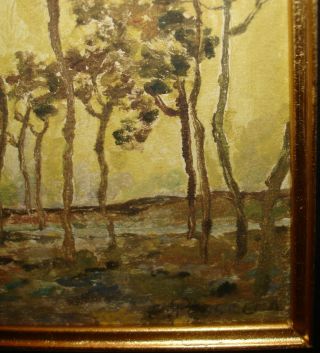 WATERCOLOR ART PAINTING HAND SIGNED CAMILLE PISSARRO ANTIQUE GOLD FRAME 11