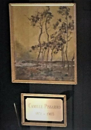 WATERCOLOR ART PAINTING HAND SIGNED CAMILLE PISSARRO ANTIQUE GOLD FRAME 12