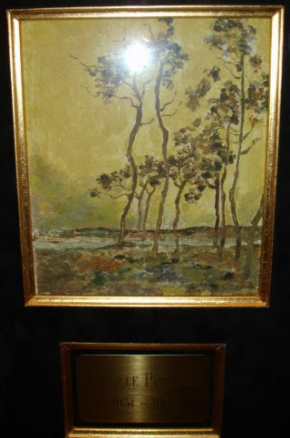 WATERCOLOR ART PAINTING HAND SIGNED CAMILLE PISSARRO ANTIQUE GOLD FRAME 4