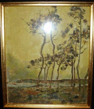 WATERCOLOR ART PAINTING HAND SIGNED CAMILLE PISSARRO ANTIQUE GOLD FRAME 5