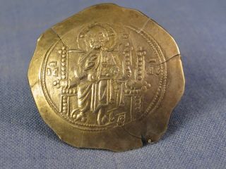 ANCIENT BYZANTINE COIN 1082 - 87 ALEXIUS I HISTAMENON GOLD CONSTANTINOPLE VF 5