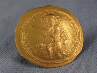 ANCIENT BYZANTINE COIN AD 1057 - 59 ISAAC I HISTAMENON GOLD CONSTANTINOPLE VF 11