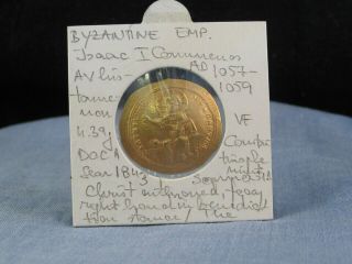 Ancient Byzantine Coin Ad 1057 - 59 Isaac I Histamenon Gold Constantinople Vf