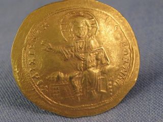 ANCIENT BYZANTINE COIN AD 1057 - 59 ISAAC I HISTAMENON GOLD CONSTANTINOPLE VF 6