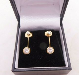 18ct Gold 1.  20ct Diamond Earrings,  Night & Day Boxed 18k 750