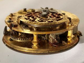 VERY RARE ANTIQUE D.  MESTRAL GENEVE VERGE FUSEE POCKET WATCH MOVEMENT WITH DIAL 3