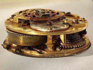 VERY RARE ANTIQUE D.  MESTRAL GENEVE VERGE FUSEE POCKET WATCH MOVEMENT WITH DIAL 6