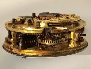 VERY RARE ANTIQUE D.  MESTRAL GENEVE VERGE FUSEE POCKET WATCH MOVEMENT WITH DIAL 7