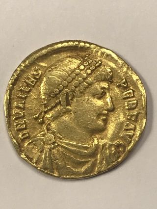 Eastern Rome Gold Solidus Emperor Valens (364 - 378 Ad) Ancient Roman Gold Coin