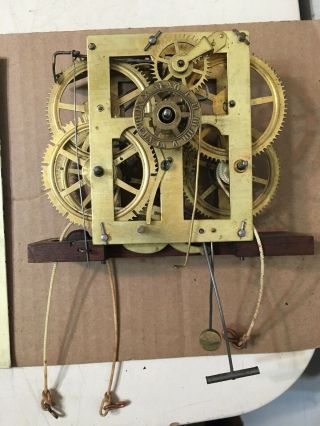 Rare Early Seth Thomas Ogee Clock Movement W/ Weight Driven Alarm & Dial 2