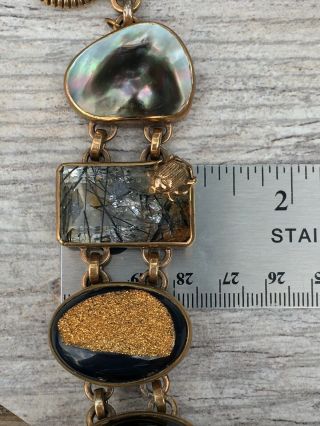 STEPHEN DWECK Sterling Silver 925 Bronze pearl druzy ONE - Of - A - KIND Bracelet 87g 4