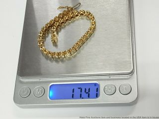 5ctw Fine White Diamond 14k Bracelet Heavy Gold Tennis Line Statement 17.  4gram 11