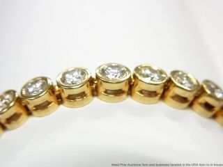 5ctw Fine White Diamond 14k Bracelet Heavy Gold Tennis Line Statement 17.  4gram 4