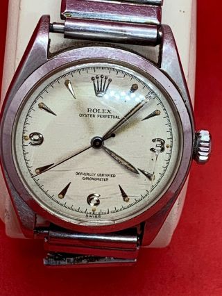 Vintage Men’s Rolex Oyster Perpetual 1953 Stainless Ref:6084 Bubble Back 2