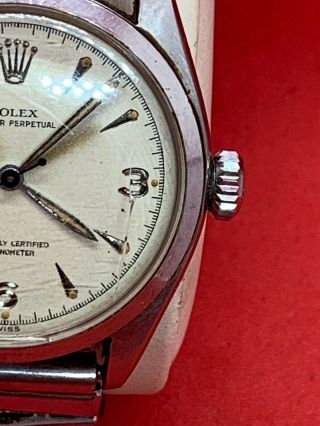 Vintage Men’s Rolex Oyster Perpetual 1953 Stainless Ref:6084 Bubble Back 3