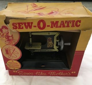 Sew - O - Metic Little Betty Toy Sewing Machine Made In England With Box