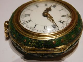 ANTIQUE SOLID HALLMARKED 22CT GOLD VERGE FUSEE TRIPLE CASED ENGLISH POCKET WATCH 12