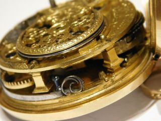 ANTIQUE SOLID HALLMARKED 22CT GOLD VERGE FUSEE TRIPLE CASED ENGLISH POCKET WATCH 6