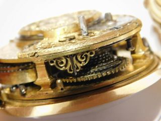ANTIQUE SOLID HALLMARKED 22CT GOLD VERGE FUSEE TRIPLE CASED ENGLISH POCKET WATCH 8