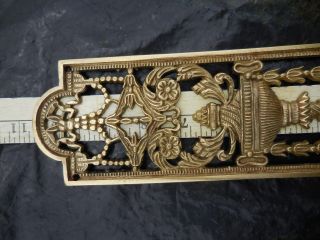 Victorian Art Nouveau Style Ornate Brass Door Push Plate 10.  5 
