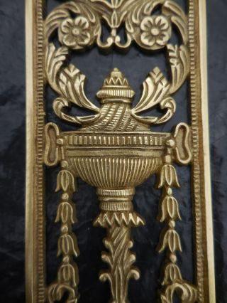 Victorian Art Nouveau Style Ornate Brass Door Push Plate 10.  5 