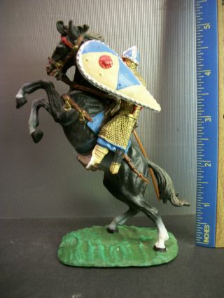 Vintage Hausser Elastolin Norman Soldier / Knight & Horse Plastic Toy Figures