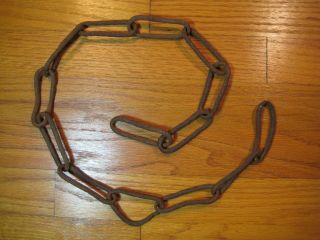 Hand - Forged Iron Chain Rusty Primitive Vintage Antique - Just Over 3 Ft Long