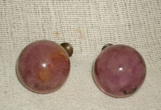 2 Rare Violet Purple Ruth Richmond Weiser Lucite Drawer Pull Knobs Snowball