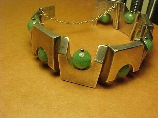 VINTAGE ANTONIO PINEDA 970 SILVER AND AVENTURINE BRACELET - FABULOUS 3